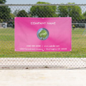 Zakelijke Logo roze buitenshuis Spandoek (Insitu)