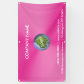 Zakelijke Logo roze buitenshuis Spandoek (Verticaal)