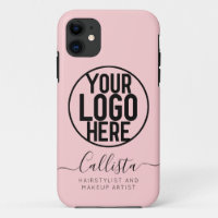 Zakelijke Logo Roze Effen Kleur Naam Titel