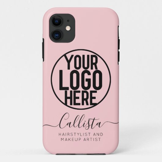 Zakelijke Logo Roze Effen Kleur Naam Titel Case-Mate iPhone Case (Achterkant)