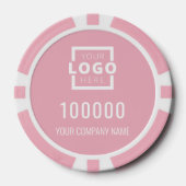 Zakelijke Logo roze Poker Chips (Voorkant)