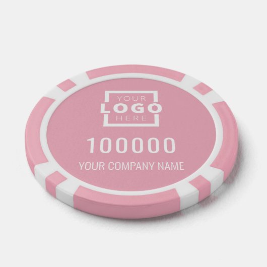 Zakelijke Logo roze Poker Chips (Enkel)