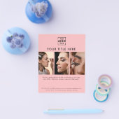 Zakelijke Logo Roze Schoonheidssalon 3 Foto's Flyer (Enkel)