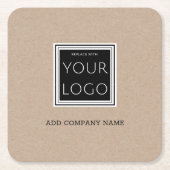 Zakelijke Logo - Rustic Kraft Kartonnen Onderzetters (Voorkant)
