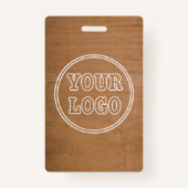 Zakelijke Logo Rustieke Lichte Houten Foto Medewer Badge (Achterkant)