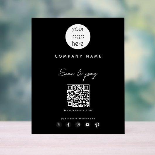 Zakelijke Logo scannen naar sociale media met QR-c Acryl Bord (Neutraal)