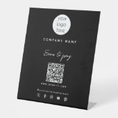 Zakelijke Logo scannen naar sociale media met QR-c Reclamebord Met Voetstuk (Voorkant)