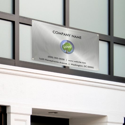 Zakelijke Logo Silver Outdoor Spandoek (Buitenkant Gebouw)