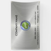 Zakelijke Logo Silver Outdoor Spandoek (Verticaal)
