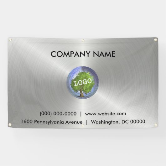 Zakelijke Logo Silver Outdoor Spandoek (Horizontaal)