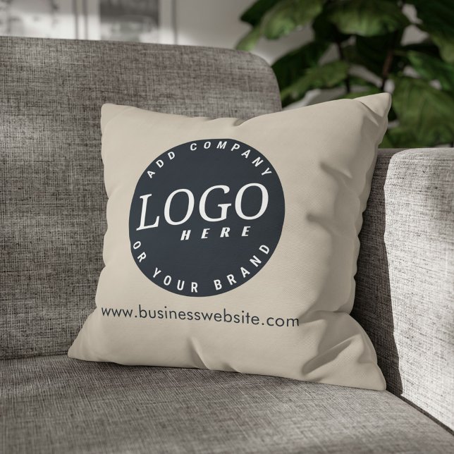Zakelijke Logo Slogan en Website Adres Aangepast Buitenkussen (Business Logo Hotel Guest House Throw Pillow)