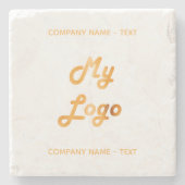 Zakelijke logo slogan gold stenen onderzetter (Voorkant)