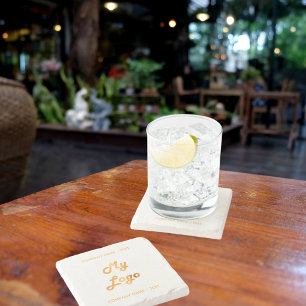 Zakelijke logo slogan gold stenen onderzetter