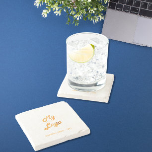 Zakelijke logo slogan gold stenen onderzetter