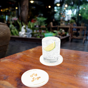 Zakelijke logo slogan gold zandsteen onderzetter