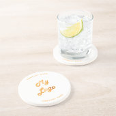 Zakelijke logo slogan gold zandsteen onderzetter (Zijkant)