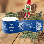Zakelijke Logo, Sneeuwvlokken Bright Blue Branded  Grosgrain Lint
