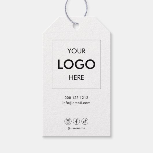 Zakelijke Logo Social Media Branding Cadeau Labels Cadeaulabel (Voorkant)