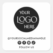 Zakelijke Logo Social Media Creëer Uw eigen modern Vierkante Sticker (Voorkant)
