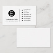 Zakelijke Logo Social Media Iconen minimaal wit Visitekaartje (Voorkant / Achterkant)