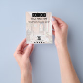 Zakelijke Logo Social Media QR Code Faded Foto Flyer (Hand)