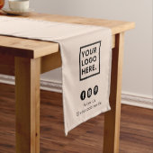 Zakelijke Logo Social Media Soft Pink Evenement Di Medium Tafelloper (Voorbeeld)