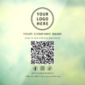 Zakelijke Logo Sociale Media QR Code Raamsticker (Vel 3)