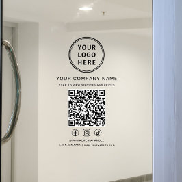 Zakelijke Logo Sociale Media QR Code Raamsticker
