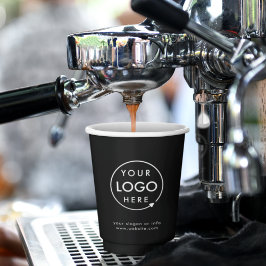 Zakelijke Logo | Stijlvolle zwarte moderne profess Papieren Bekers