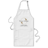 Zakelijke logo + tekst Bedrijf Merk met zakken Lang Schort (Voorkant)