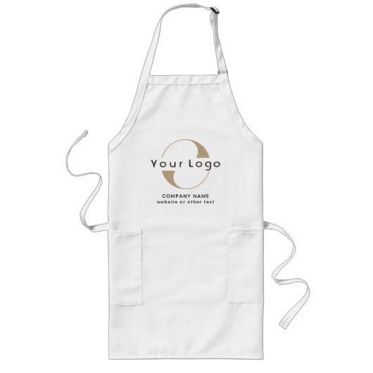 Zakelijke logo + tekst Bedrijf Merk met zakken Lang Schort (Voorkant)