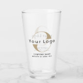 Zakelijke logo + tekst Clean minimal Company Beer Glas (Achterkant)