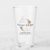 Zakelijke logo + tekst Clean minimal Company Beer Glas (Voorkant)