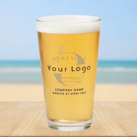 Zakelijke logo + tekst Clean minimal Company Beer Glas