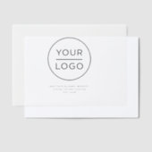 Zakelijke Logo-tekst Eenvoudig Vellum Uitnodigingen (Offset)