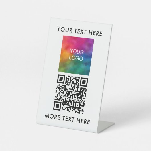 Zakelijke Logo Tekst  Eenvoudige Sjabloon Reclamebord Met Voetstuk (Voorkant)