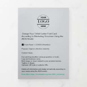 Zakelijke Logo & tekst Modern Trifold Brochure Drieluik Kaart