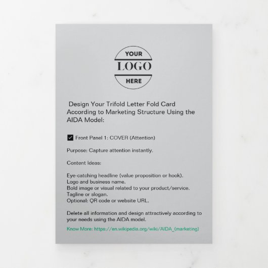 Zakelijke Logo & tekst Modern Trifold Brochure Drieluik Kaart (Cover)