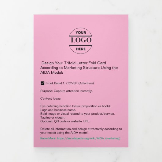 Zakelijke Logo & tekst Modern Trifold Brochure Drieluik Kaart (Cover)