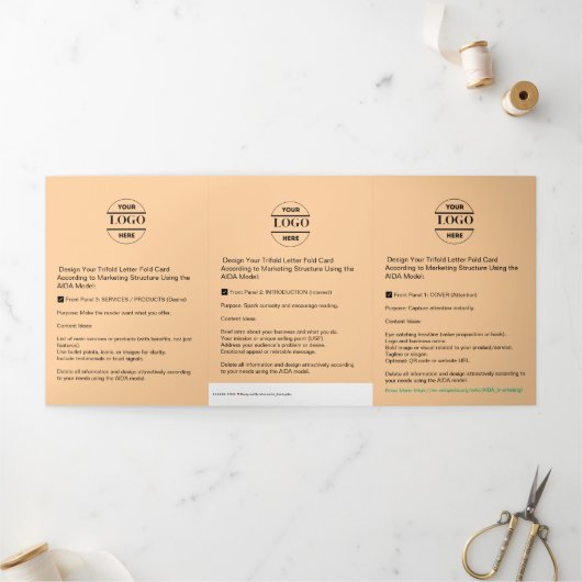 Zakelijke Logo & tekst Modern Trifold Brochure Drieluik Kaart (Buitenkant)