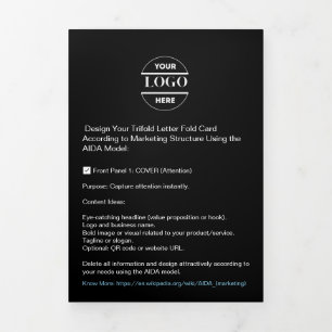 Zakelijke Logo & tekst Modern Trifold Brochure Drieluik Kaart
