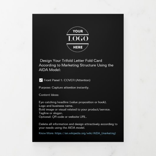 Zakelijke Logo & tekst Modern Trifold Brochure Drieluik Kaart (Cover)