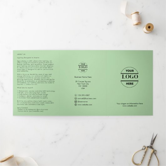 Zakelijke Logo & tekst Modern Trifold Brochure Drieluik Uitnodiging (Buitenkant)