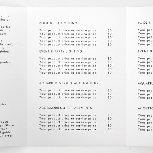 Zakelijke Logo & tekst Modern Trifold Brochure Drieluik Uitnodiging (Binnenkant midden)