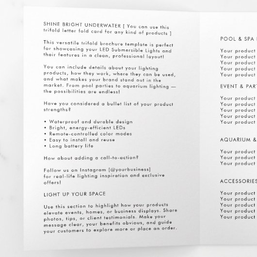 Zakelijke Logo & tekst Modern Trifold Brochure Drieluik Uitnodiging (Binnenzijde eerst)