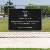 Zakelijke Logo & Tekst Professioneel Zwart & Wit Spandoek (Insitu)