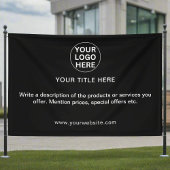 Zakelijke Logo & Tekst Professioneel Zwart & Wit Spandoek