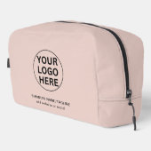 Zakelijke Logo & Tekst Promotie Blush Pink Merk Toilettasje (Rechterhoek)