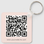 Zakelijke Logo Tekst QR Code Dubbelzijdig Blush Ro Sleutelhanger (Achterkant)