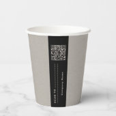 Zakelijke Logo, tekst, QR-code met beige koffie Papieren Bekers (Achterkant)